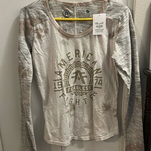 Nwt American Fighter long sleeve top (gold/glitter)